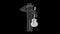Black Stick Figure Character Street Guitarist. Footage With Alpha Matte