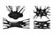 Black sticky slime set . Frame of dark petroleum. Popular kids sensory toy vector illustration. Vector abstract design