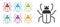Black Stink bug icon isolated on white background. Set icons colorful. Vector