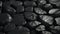 Black Stone Background, Stacked Stones, Stacked Stone Wall. Generative AI