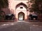 Black stone elephants guarding a gateway at the iconic Red Fort, New Delhi, India. 