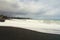 Black stones beach at Whirinaki, Hawke`s Bay region, Napier, North Island of New Zealand