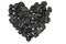 Black stones heart isolated