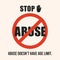 Black Stop Abuse sign with hand icon poster on creamy background
