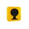 Black Stop sign icon isolated on transparent background. Traffic regulatory warning stop symbol. Yellow square button.