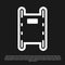 Black Stretcher icon isolated on black background. Patient hospital medical stretcher. Vector Illustration.