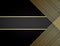 Black stripe with gold border on the dark background