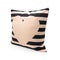 Black stripes design pillow cover on isolated background with clipping path. Burlap textile texture for decoration on your bed