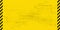 Black Stripped Rectangle on yellow background. Blank Warning Sign. Warning Background. Template. V