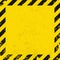 Black Stripped square on yellow background. Blank Warning Sign. Warning Background. Template square.