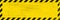 Black Stripped on yellow background. Grunge long plaque with yellow and black stripes and text space.