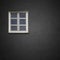 Black stucco grunge wall with window