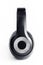 Black stylish professional wireless headphone on white background. High-quality music studio headset.