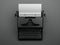 Black stylish typewriter. 3d rendering