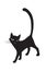 Black stylized cat silhouette, symbol for the logo. Vector .