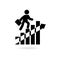 Black Success icon or logo, Ladder of success, Success man