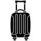 Black suitcase with wheels and telescopic handle silhouette icon isolated on white background.