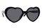 Black sunglasses with black lenses like a heart
