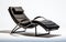 Black Sunlounger Resting on White -Generative Ai