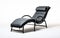 Black Sunlounger Set Against a White Background -Generative Ai