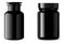 Black supplement bottle. Medicine jar mockup. 3d