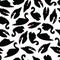 Black swan seamless pattern on white background
