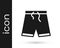 Black Swimming trunks icon isolated on white background. Vector