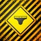 Black Swimming trunks icon isolated on yellow background. Warning sign. Vector