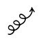Black swirl arrow vector icon. Hand-drawn vector illustration of a pointer
