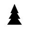Black symbol of fir-tree for Christmas design, new Year. Sample silhouette flat icon, simple design. Christmas tree bazaar and fai