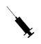 Black syringe icon silhouette vector isolated