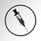 Black syringe icon. Vector illustration