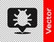Black System bug concept icon isolated on transparent background. Code bug concept. Bug in the system. Bug searching