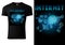 Black T-shirt Design with Blue Neon Internet