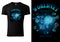 Black T-shirt Design with Blue Neon Internet Motif
