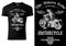 Black T-shirt Design with Motorcyclist and Inscriptions