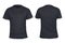 Black t-shirt mock up, front and back view, isolated. Plain black shirt mockup. Short sleeve shirt design template. Blank tees for