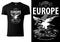 Black T-shirt Printed with Eagle Flying over the Map