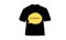 Black t shirt, yellow shape