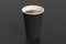 Black take away coffee paper cup mock up on black background