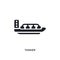 black tanker isolated vector icon. simple element illustration from transportation concept vector icons. tanker editable logo