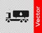 Black Tanker truck icon isolated on transparent background. Petroleum tanker, petrol truck, cistern, oil trailer. Vector
