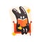 Black Tar Jelly Rabbit Shape Monster Reading A Book On The Bench Under Falling Yellow Leaves Outdoors In Autumn Season