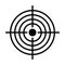 Black target. Hunting, shooting sport or achievement symbol. Simple vector icon