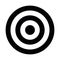 Black target. Hunting, shooting sport or achievement symbol. Simple vector icon