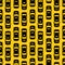 Black taxi traffic seamless pattern on yellow backdrop