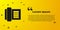 Black Telephone icon isolated on yellow background. Landline phone. Vector Illustration.