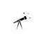 Black telescope with stars. Space spyglass. Astronomy, science, searching, looking symbol