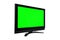 Black Television Isolated on White with Chroma Green Screen