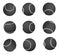 Black tennis Ball Collections isolated on white background